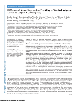 Differential Gene Expression Profiling of Orbital Adipose Tissue in Thyroid