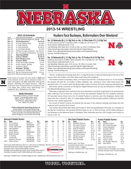 Nebraska Wrestling - Weekly Notes (Jan