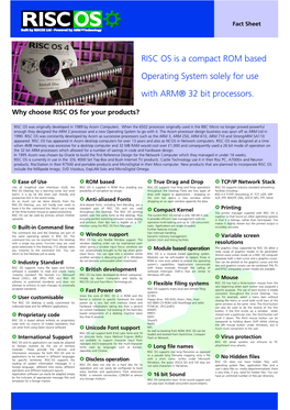 RISC OS Promotional Brochure A4 Version
