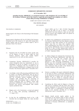 Commission Implementing Decision of 25 November 2013 Amending