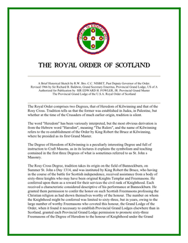 The Royal Order of Scotland