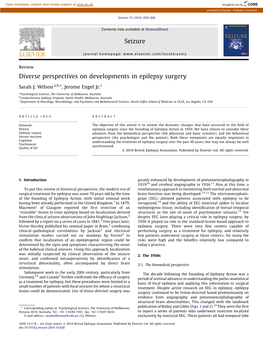 Diverse Perspectives on Developments in Epilepsy Surgery