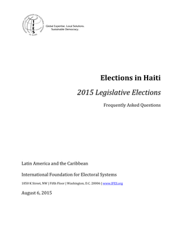 Elections in Haiti 2015 Legislative Elections