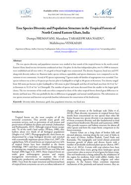 Tree Species Diversity and Population Structure in the Tropical Forests Of