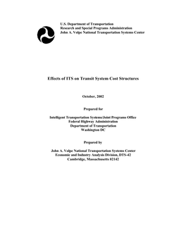 Effects of ITS on Transit System Cost Structures