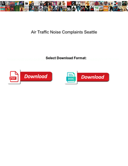 Air Traffic Noise Complaints Seattle