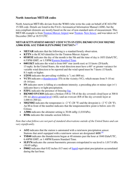 North American METAR Codes