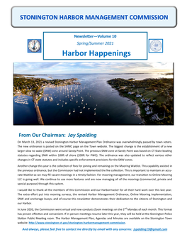 Newsletter—Volume 10 Spring/Summer 2021 Harbor Happenings