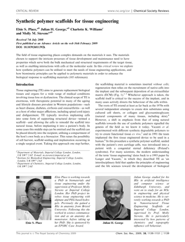 Synthetic Polymer Scaffolds for Tissue Engineering