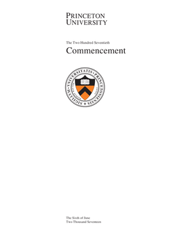 2017 Commencement Program