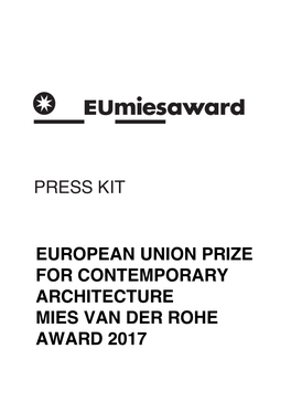 Press Kit European Union Prize for Contemporary
