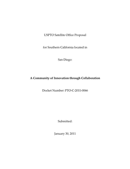 USPTO Satellite Office Proposal