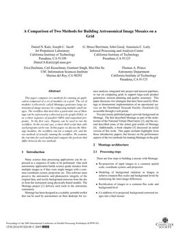 A Comparison of Two Methods for Building Astronomical Image Mosaics on a Grid