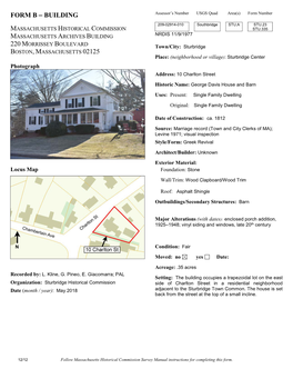 BUILDING Assessor’S Number USGS Quad Area(S) Form Number