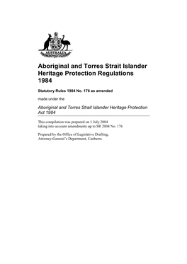 Aboriginal and Torres Strait Islander Heritage Protection Regulations 1984