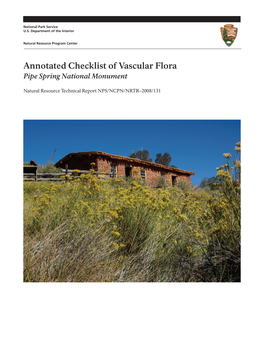 Annotated Checklist of Vascular Flora Pipe Spring National Monument