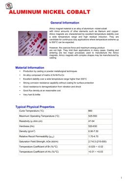 Alnico (Aluminum Nickel Cobalt)