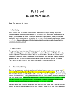 Fall Brawl Tournament Rules