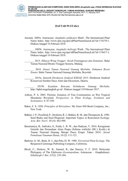 DAFTAR PUSTAKA Anonim. 2005A. Asteraceae: Anaphalis Arfakensis