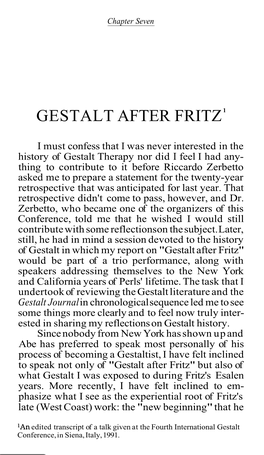 Gestalt After Fritz1