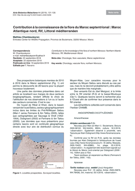 Maroc Atlantique Nord, Rif, Littoral Méditerranéen