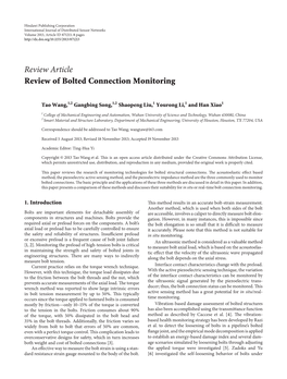 Review of Bolted Connection Monitoring