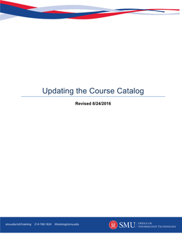 Updating the Course Catalog