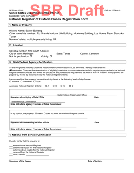 National Register of Historic Places REGISTRATION FORM NPS Form 10-900 OMB No