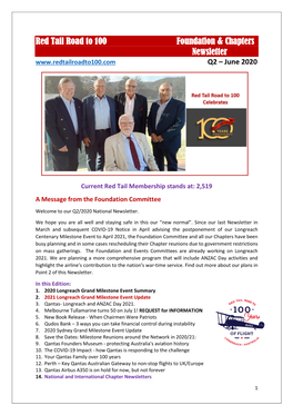 Red Tail Road to 100 Foundation & Chapters Newsletter