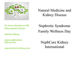 Natural Medicine & Kidney Disease