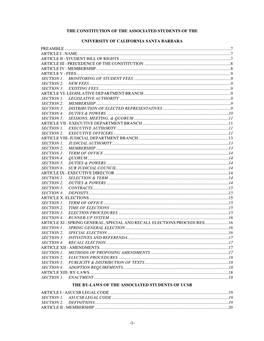 1- the Constitution of the Associated Students of the University of California Santa Barbara Preamble