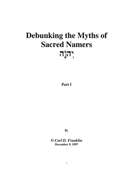 Debunking the Myths of Sacred Namers H²®Wh«Y«Y«Y«Y