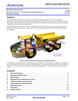 AN1990: RS-485 Transceivers in J1708 Physical Layer Applications