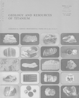 Geology and Resources of Titanium