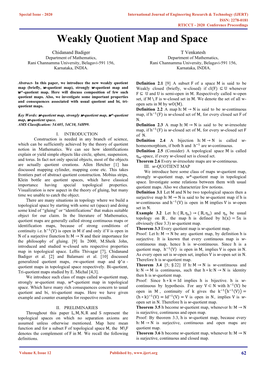 Weakly Quotient Map and Space