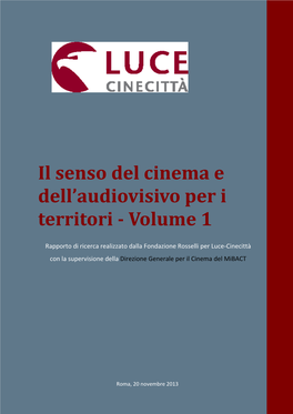 Il Senso Del Cinema E Dell'audiovisivo Per I Territori