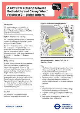 A New River Crossing Between Rotherhithe and Canary Wharf: Factsheet 3 – Bridge Options