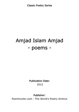 Amjad Islam Amjad - Poems