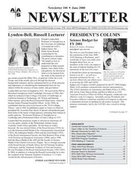 Newsletter 100 ª June 2000 NEWSLETTER