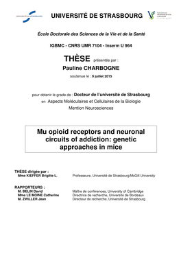 Mu Opioid Receptors and Neuronal Circuits of Addiction: Genetic Approaches in Mice