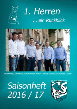 Gehts Zum Saisonheft Der 1. Herren – Saison 2016