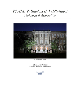 Publications of the Mississippi Philological Association