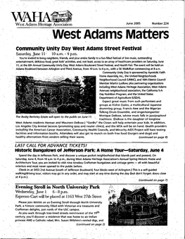 Amh West Adams Matters