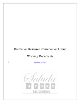 Recreation Resource Conservation Group Working Documents