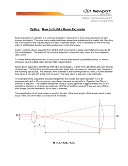 Optics: How to Build a Beam Expander