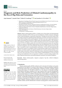 Diagnosis and Risk Prediction of Dilated Cardiomyopathy in the Era of Big Data and Genomics