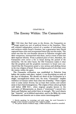 The Enemy Within: the Canaanites