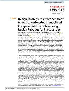 Design Strategy to Create Antibody Mimetics Harbouring Immobilised