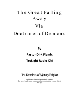 The Great Falling Away Via Doctrines of Demons