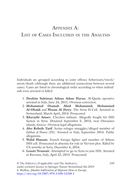 Appendix A: List of Cases Included in the Analysis